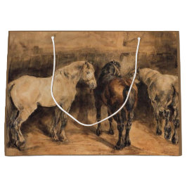 Drei Pferde im Stall Große Geschenktüte