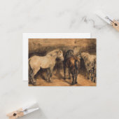 Drei Pferde im Stall Karte (Vorderseite/Rückseite Beispiel)