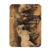 Drei Pferde im Stall Magnet (Vertikal)