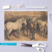 Drei Pferde im Stall Seidenpapier (Handwerk)