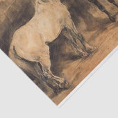 Drei Pferde im Stall Seidenpapier (Ausschnitt)