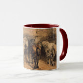 Drei Pferde im Stall Tasse (VorderseiteRechts)