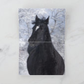 Drei Pferde laufen in der Schneekarte Karte (Innenseite)