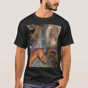 Drei Pferde Mond Liebhaber Lustig Besessen 90er Re T-Shirt