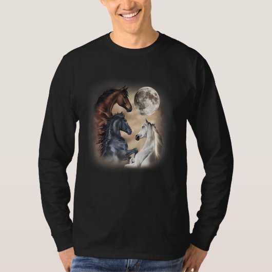 Drei Pferde Moon 3 Wolfs T-Shirt (Vorderseite)