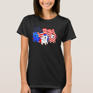 Drei Pferde Niedlich amerikanische Flagge 4. Juli T-Shirt