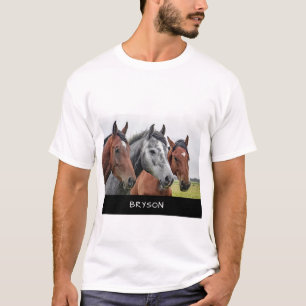 Drei Pferde Personalisiert T-Shirt