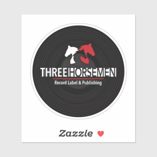 Drei Pferde Platten, durchsichtig Aufkleber (Blatt)