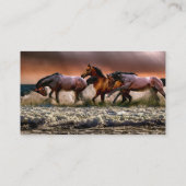 Drei Pferde Trotting im Meer Visitenkarte (Rückseite)