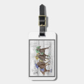 Drei Pferderennen - Neck und Neck Gepäckanhänger (Vorderseite vertikal)