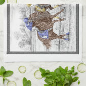 Drei Pferderennen - Neck und Neck Handtuch (Gefaltet)