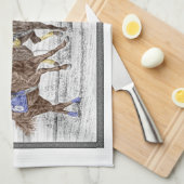 Drei Pferderennen - Neck und Neck Handtuch (Viertel Falte)