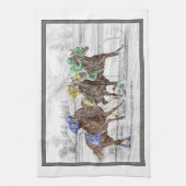 Drei Pferderennen - Neck und Neck Handtuch (Vertikal)