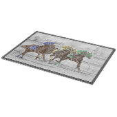 Drei Pferderennen - Neck und Neck Schneidebrett (Ecke)