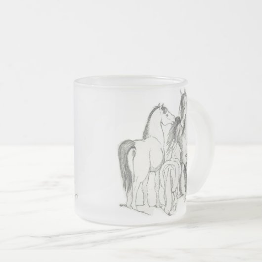 Drei PferdeTasse Mattglastasse (VorderseiteRechts)