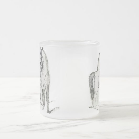 Drei PferdeTasse Mattglastasse (Mittel)