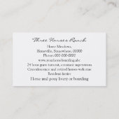 Drei PferdeVisitenkarte Visitenkarte (Rückseite)