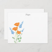 Drei Pfoten - Aquarellfarben - Bouquet - Karte (Vorne/Hinten)