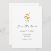 Drei Pfoten Wasserfarben Bouquet Save the Date (Vorne/Hinten)