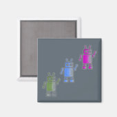 Drei Phantastische Retro-Roboter Magnet (Vorderseite/Rückseite)
