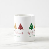 Drei Pine Tree Snowflakes Stars Frohe Weihnachten Kaffeetasse (Mittel)
