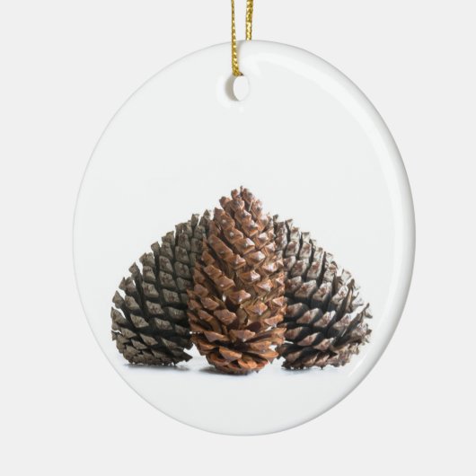 Drei pinecones keramikornament (Links)