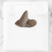 Drei pinecones quadratischer aufkleber (Tasche)