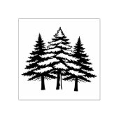 Drei Pinienbäume in Silhouette Gummistempel (Prägung)