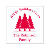 Drei Pinienbäume Rustikale Weihnachtsgrüße Permastempel (Design)