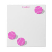 Drei pinkfarbene Weichbällchen für personalisierte Notizblock (Vorderseite)