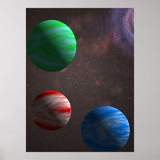 Drei Planeten Poster (Vorne)