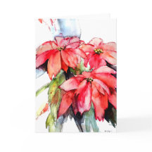 Drei Poinsettien in Wasserfarbe