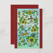 Drei Poodles, die Frisbees fangen Dankeskarte (Vorne/Hinten)