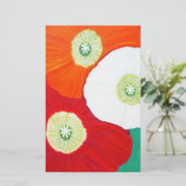 Drei Poppies Gemälde Briefpapier (Stehend Vorderseite)