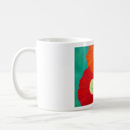 Drei Poppies Gemälde Kaffeetasse (Links)