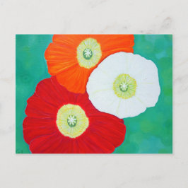 Drei Poppies Gemälde Postkarte