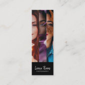 Drei-Portrait QR Code Fotograf Business Card Mini Visitenkarte (Vorderseite)