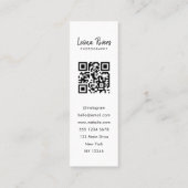 Drei-Portrait QR Code Fotograf Business Card Mini Visitenkarte (Rückseite)