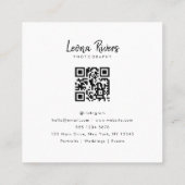 Drei-Portrait QR Code Fotograf Business Card Quadratische Visitenkarte (Rückseite)