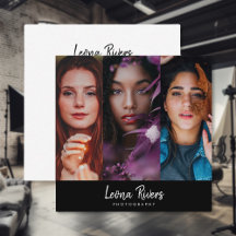 Drei-Portrait QR Code Fotograf Business Card