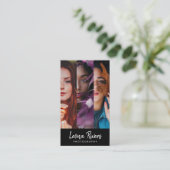 Drei-Portrait QR Code Fotograf Business Card Visitenkarte (Stehend Vorderseite)