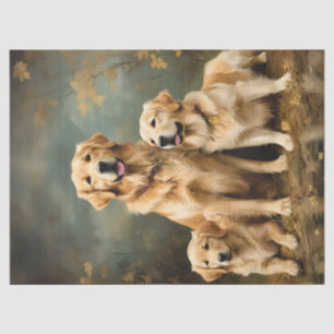 Drei Portrait-Tissue-Papiere für Hunde mit Golden  Seidenpapier