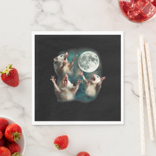 Drei Possum Mond 3 Opossum Lustig Seltsam Verfluch Serviette