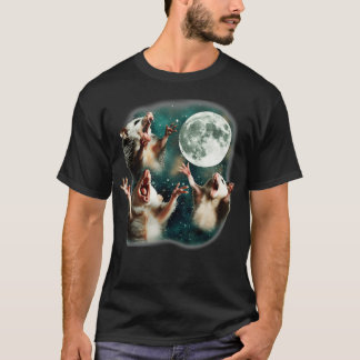 Drei Possum Mond 3 Opossum Seltsam Verfluchtes Mem T-Shirt