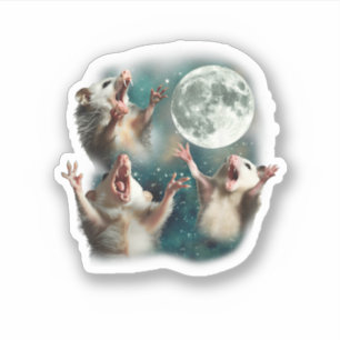 Drei Possum Moon 3Opossum Funny Weird Cureme Aufkleber