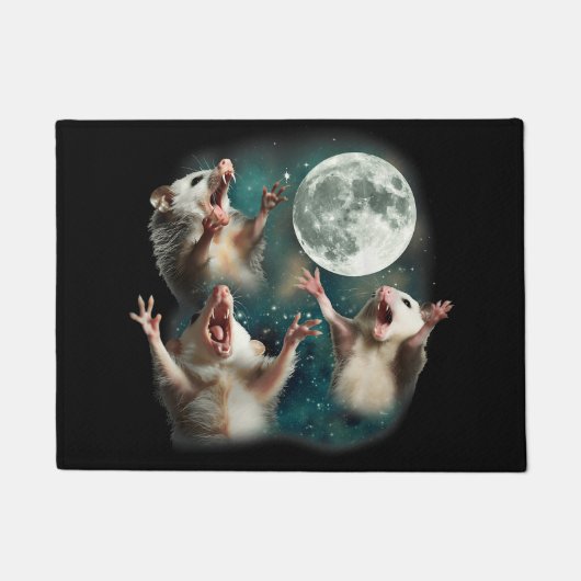 Drei Possum Moon 3Opossum Funny Weird Cureme Fußmatte (Vorderseite)