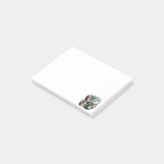 Drei Possum Moon 3Opossum Funny Weird Cureme Post-it Klebezettel (angewinkelt)