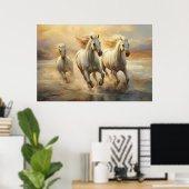 Drei Poster der Weißen Wildpferde (Heimbüro)
