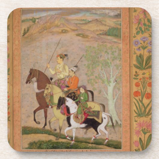 Drei Prinzen Going Hunting, c.1635 (Gouache auf PA Untersetzer (Vorderseite)