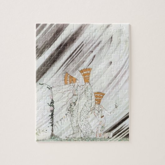 Drei Prinzessinnen im Blauen Berg von Kay Nielsen Puzzle (Vertikal)